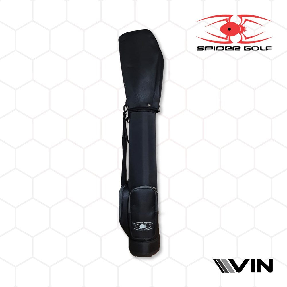 Spider Golf Sunday (Range) Bag, a golf bag with a 7-inch divider, shown in black color with the Spider Golf logo at the top.