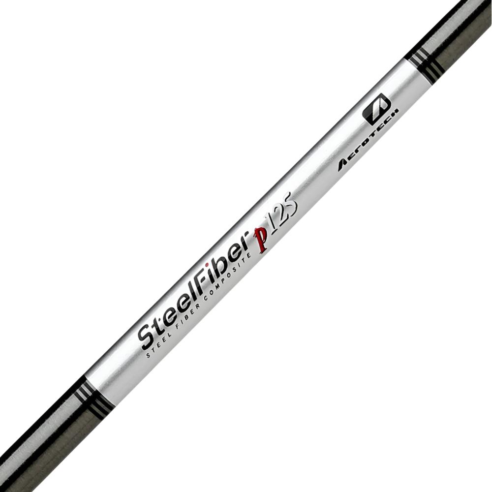 A putter shaft labeled 'SteelFiber 125' with a black and silver color scheme.