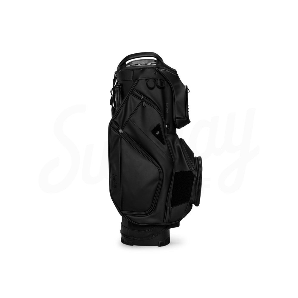 Black golf cart bag on a white background