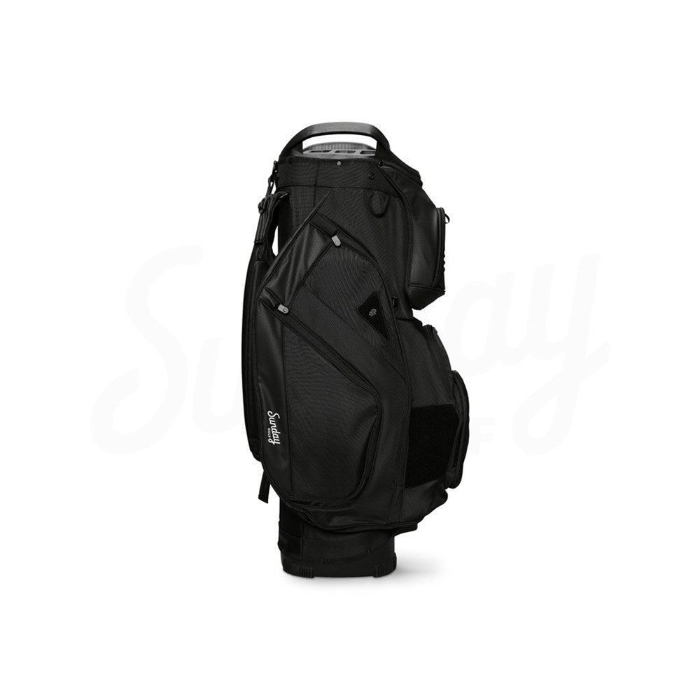 Black golf bag on a white background