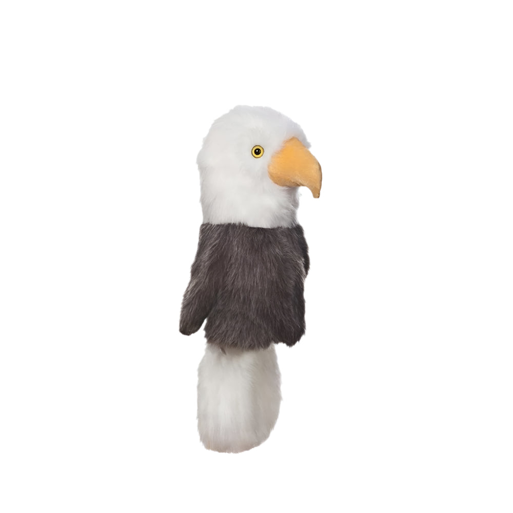 Golf club headcover designed to resemble an eagle's head, with white, gray, and yellow colors.