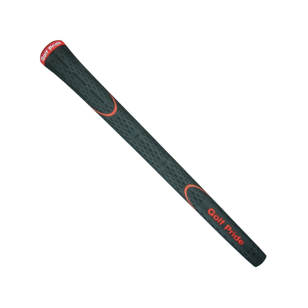 A black Golf Pride Lite golf club grip with white and gray accents.