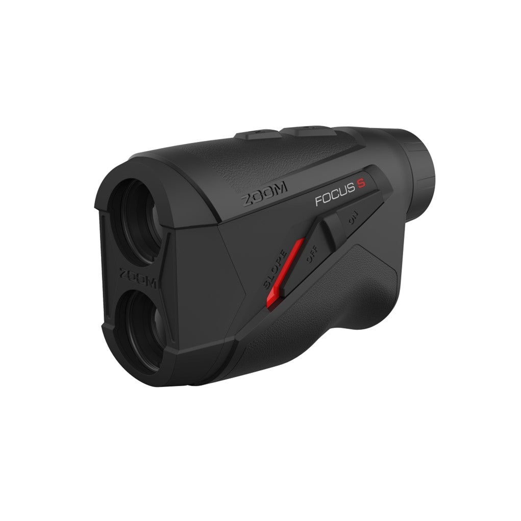 A black handheld laser rangefinder with the model name 'FOCUS S' displayed on the front