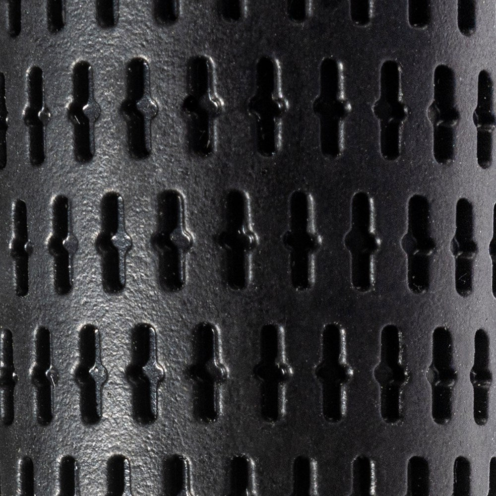 A black and gray Golf Pride midsize grip with Tour Velvet texture and Tour Tack outer layer.