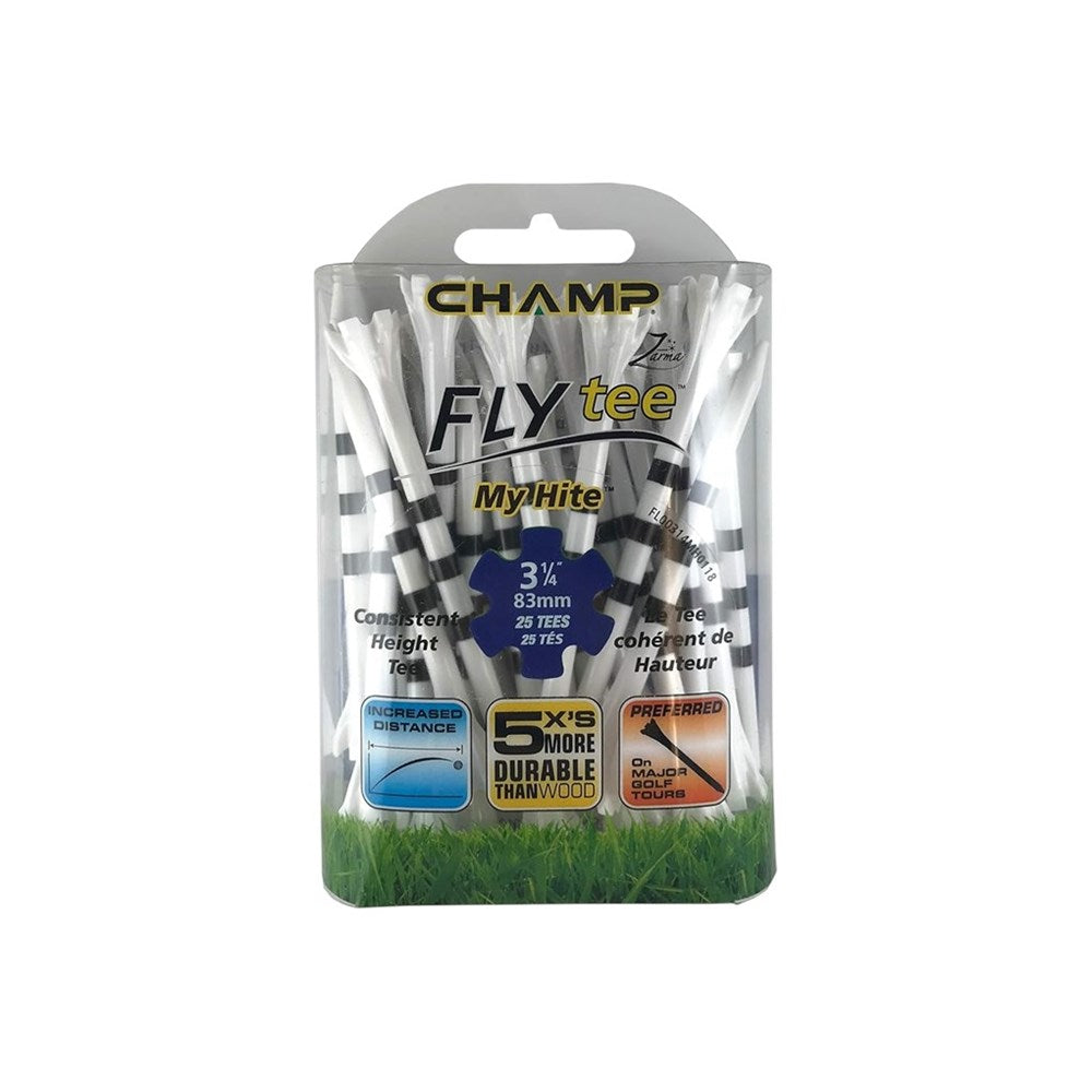 Champ - Zarma Plastic FlyTees My Hite Striped Golf Tees 3.14 (25Pc)