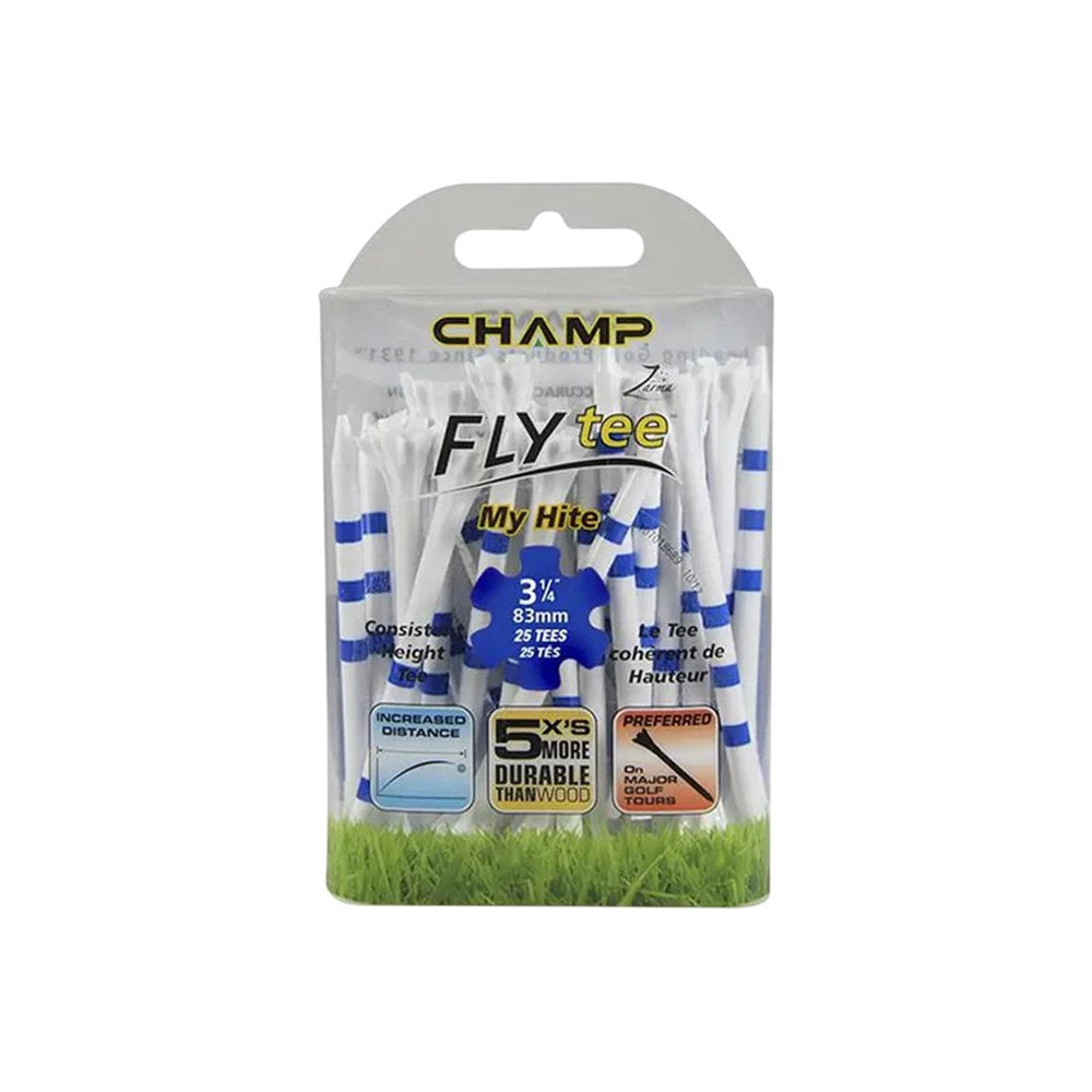 Champ - Zarma Plastic FlyTees My Hite Striped Golf Tees 3.14 (25Pc)