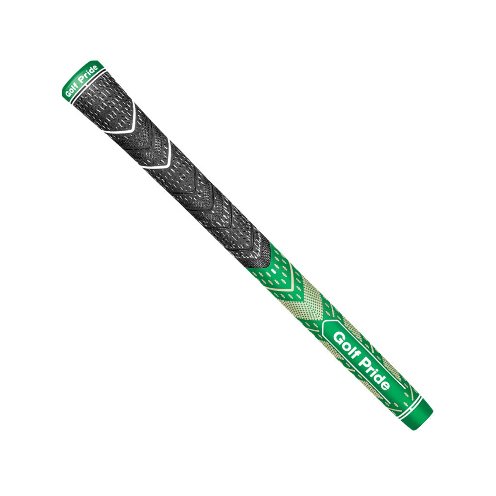 A Golf Pride midsize grip with New Decade MCC Plus 4 Teams design, featuring a green and white color scheme with team colors.