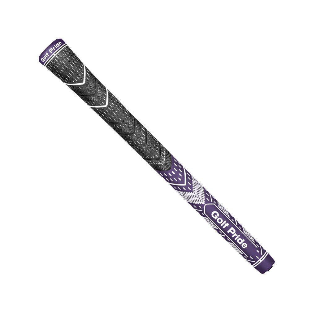 A Golf Pride midsize grip with New Decade MCC Plus 4 Teams design, featuring a purple and white color scheme with team colors.