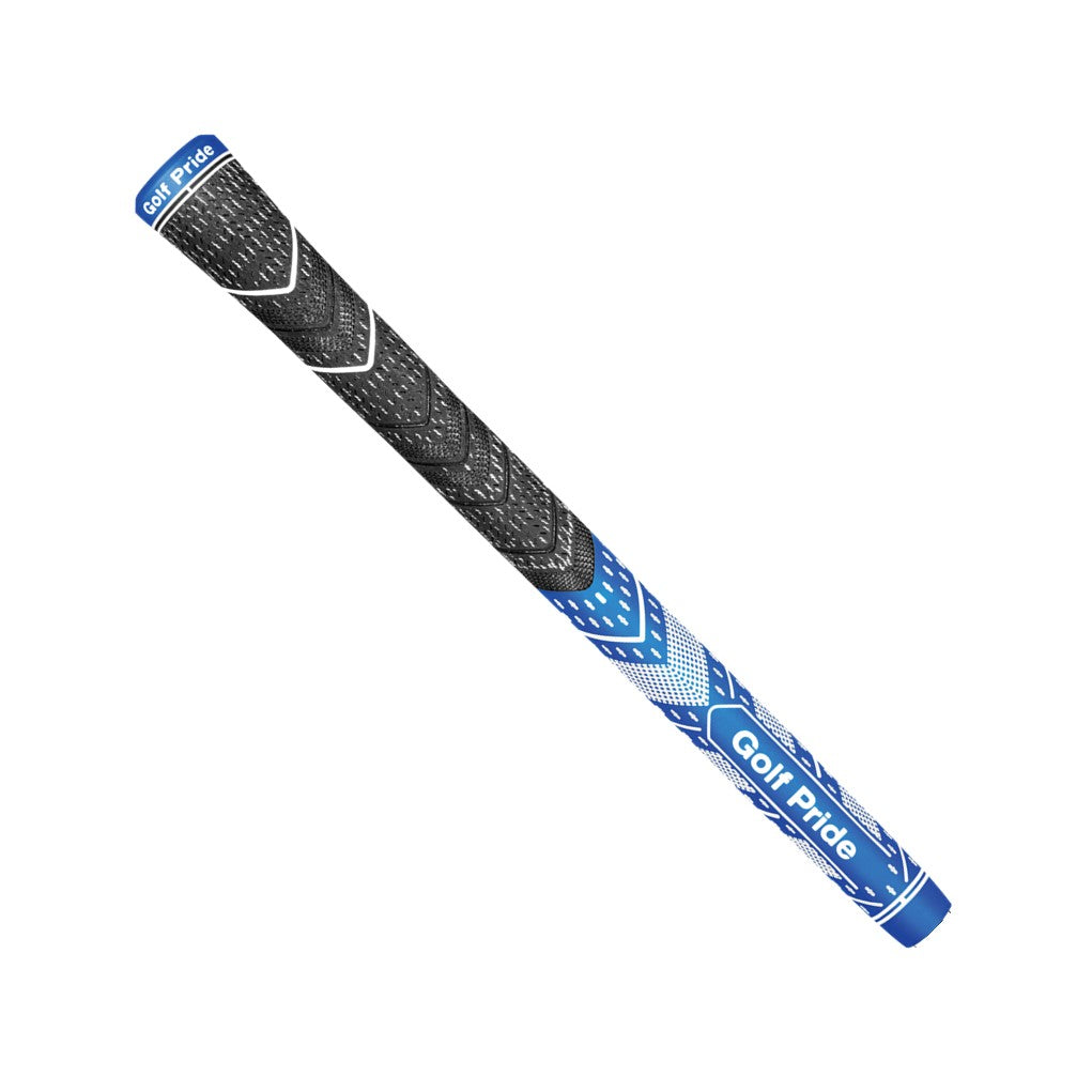 A Golf Pride midsize grip with New Decade MCC Plus 4 Teams design, featuring a sky blue and white color scheme with team color.