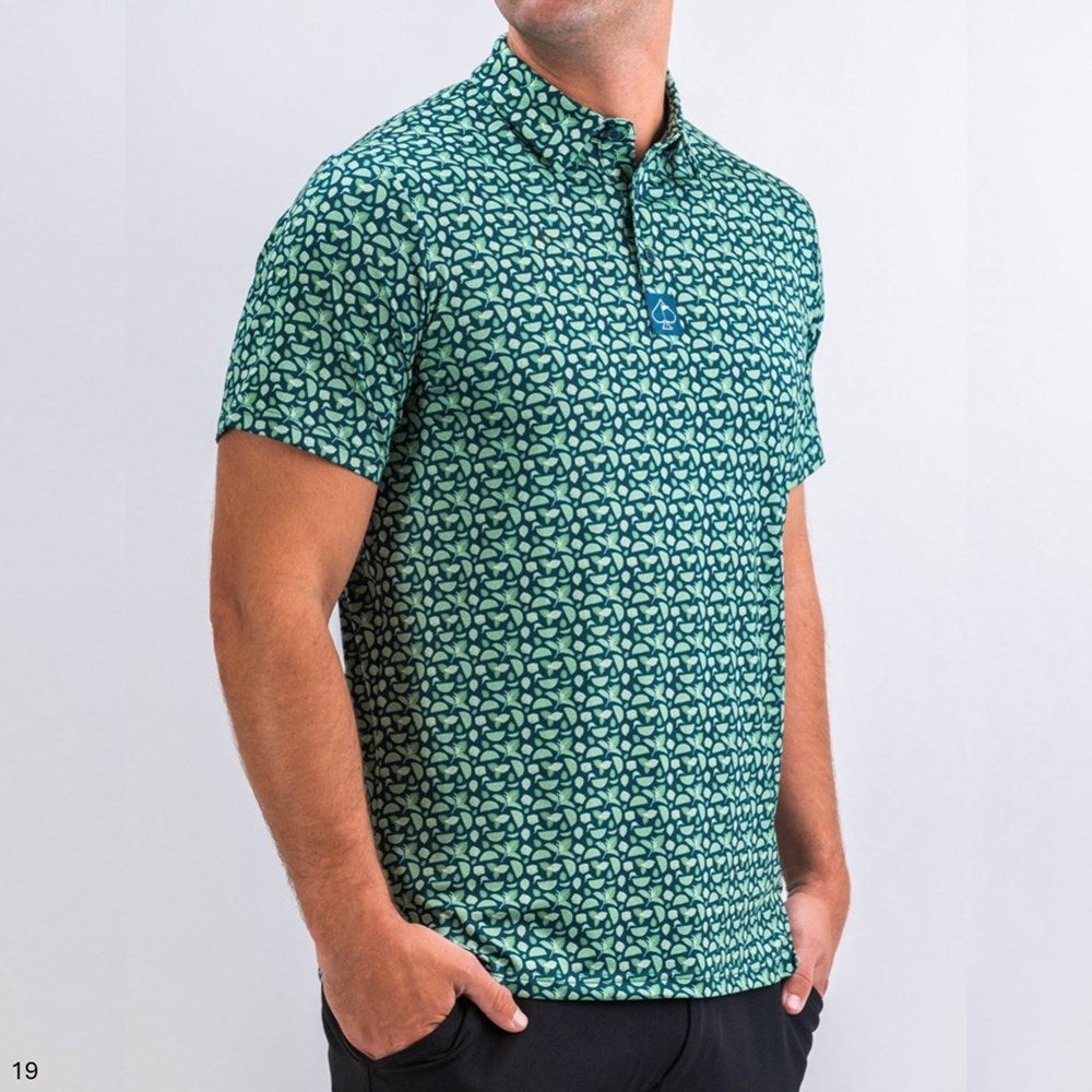 Pins & Aces - Polo Tee - Men’s Casual Emerald Green Mojito