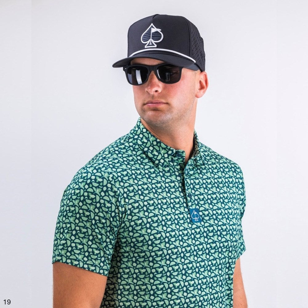 Pins & Aces - Polo Tee - Men’s Casual Emerald Green Mojito