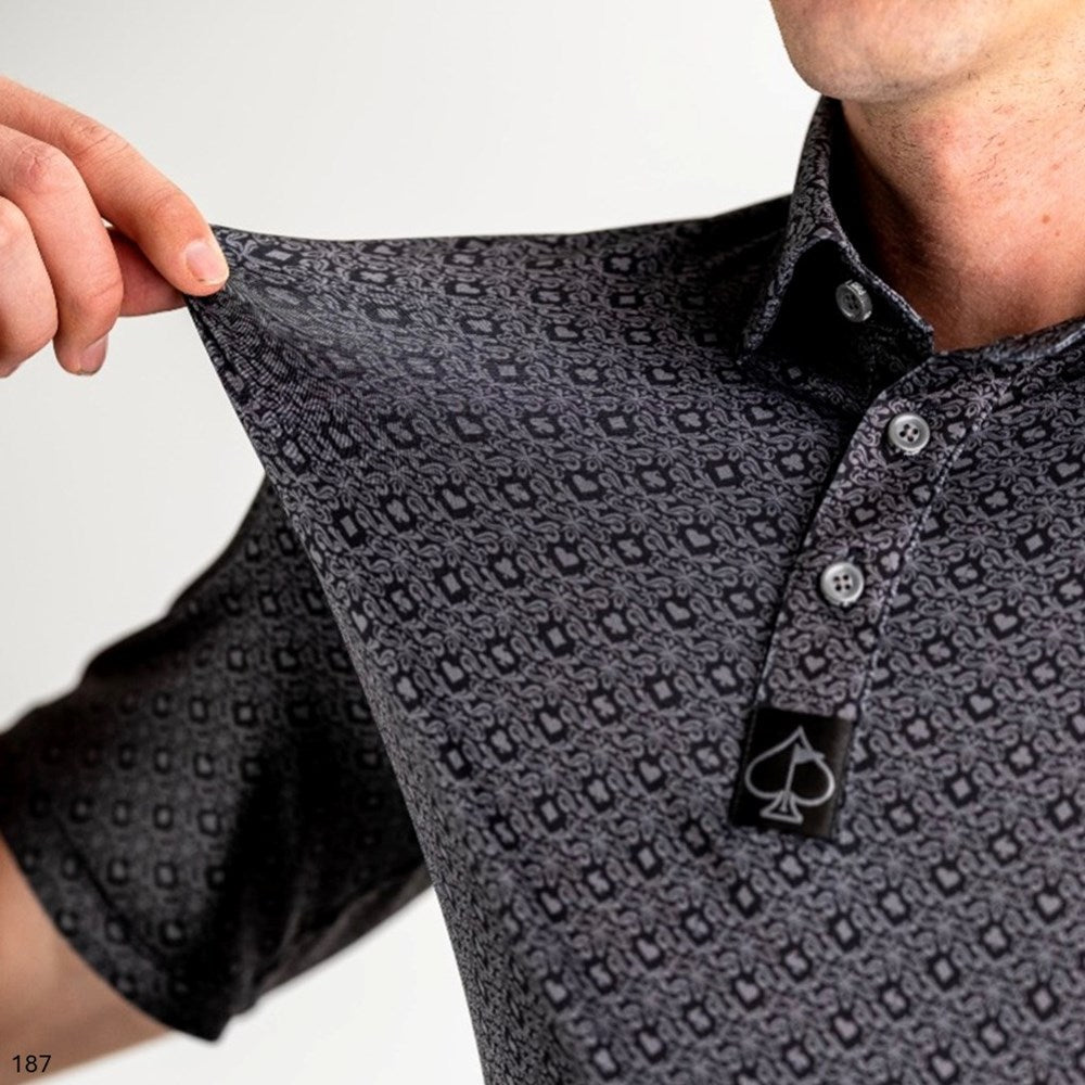 Pins & Aces - Polo Tee - Men’s Casual Dark Flush