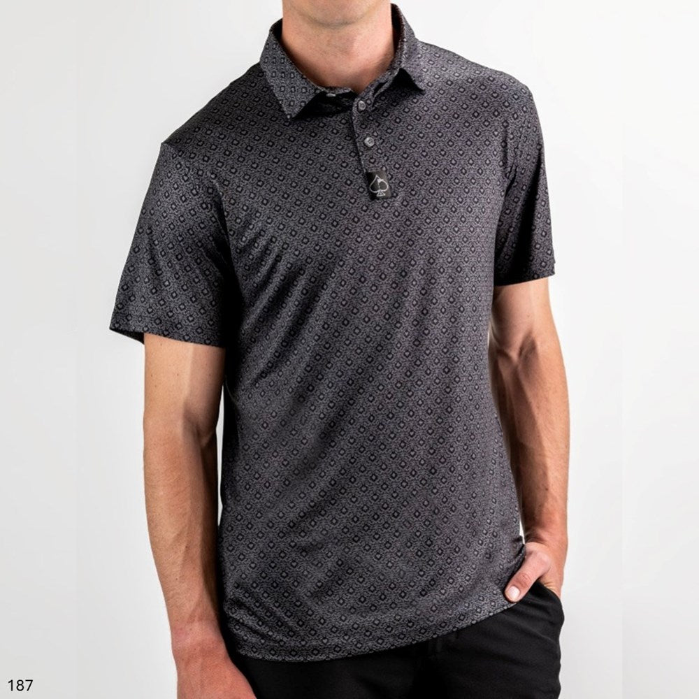 Pins & Aces - Polo Tee - Men’s Casual Dark Flush