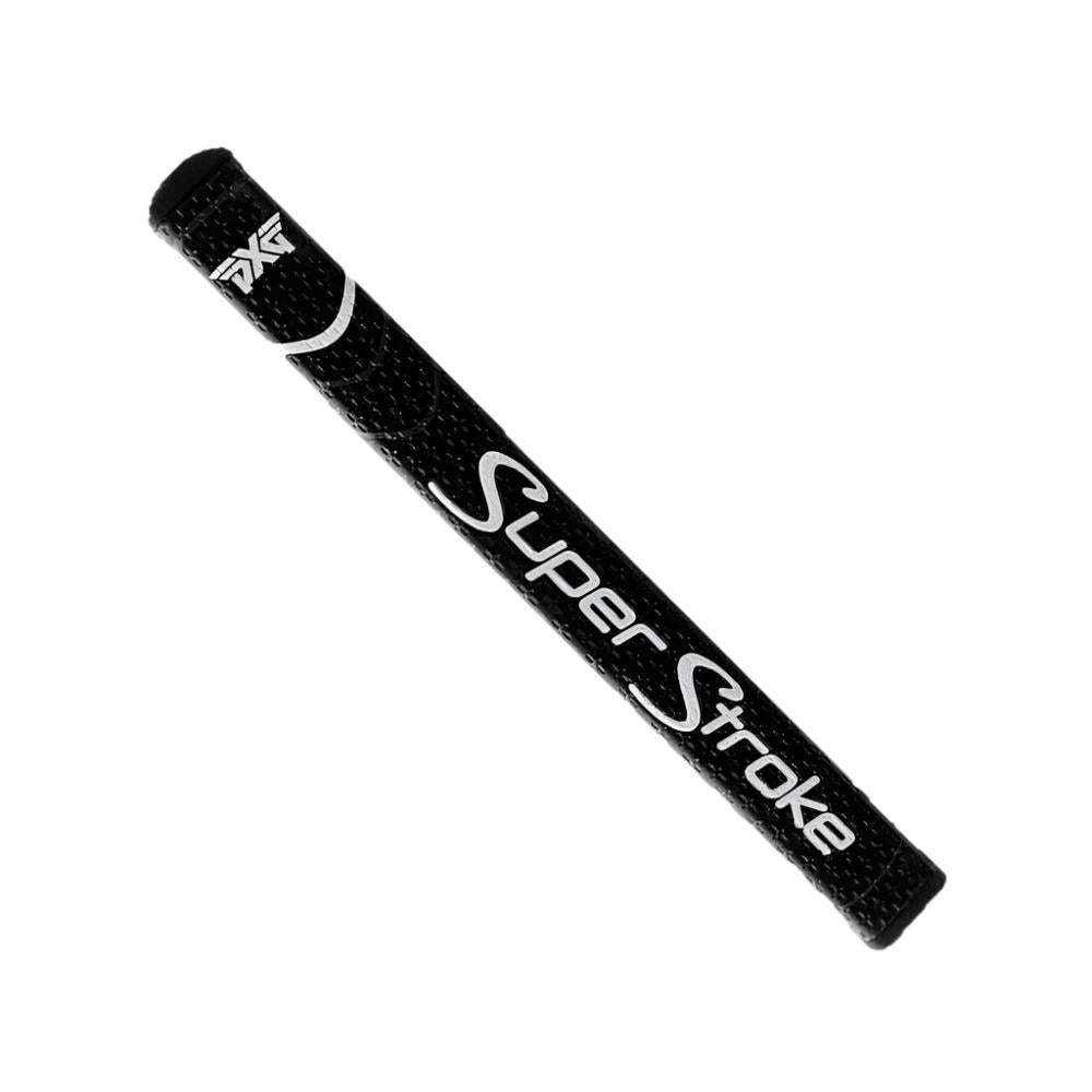 A black putter grip with the text 'Super Stroke' written in white.