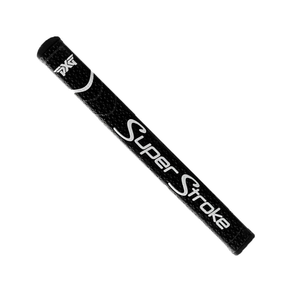 A black putter grip with the text 'Super Stroke' written in white.