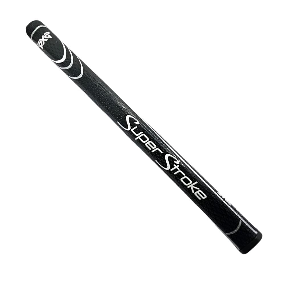 A black putter grip with the text 'Super Stroke' written in white.