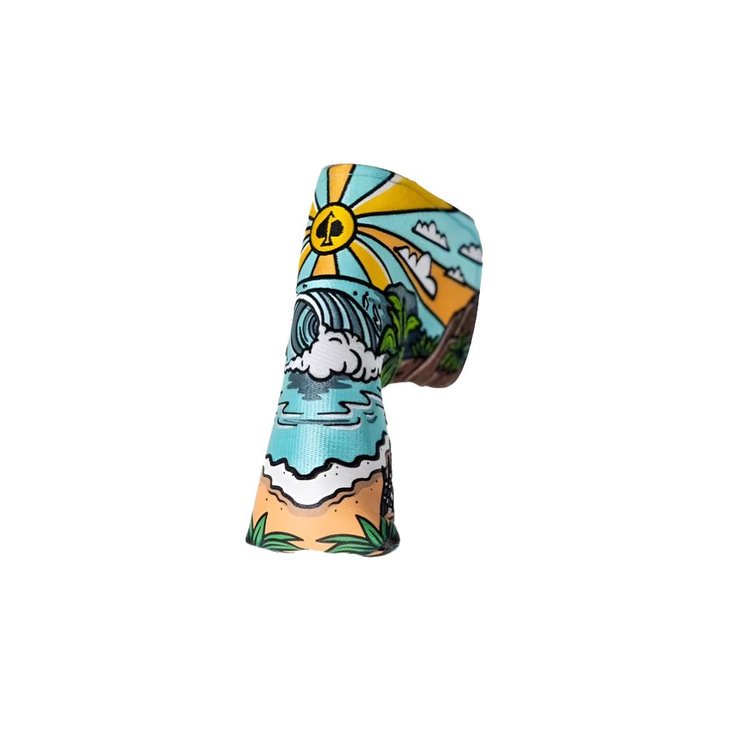 A golf pins and aces headcover with a pattern