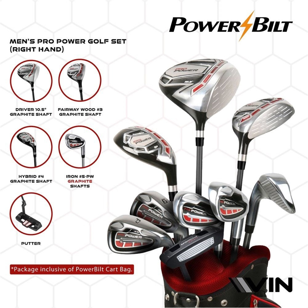 キャディバッグ付きPOWERBILT TRX3.0クラブセット(10本セット)(クラブ