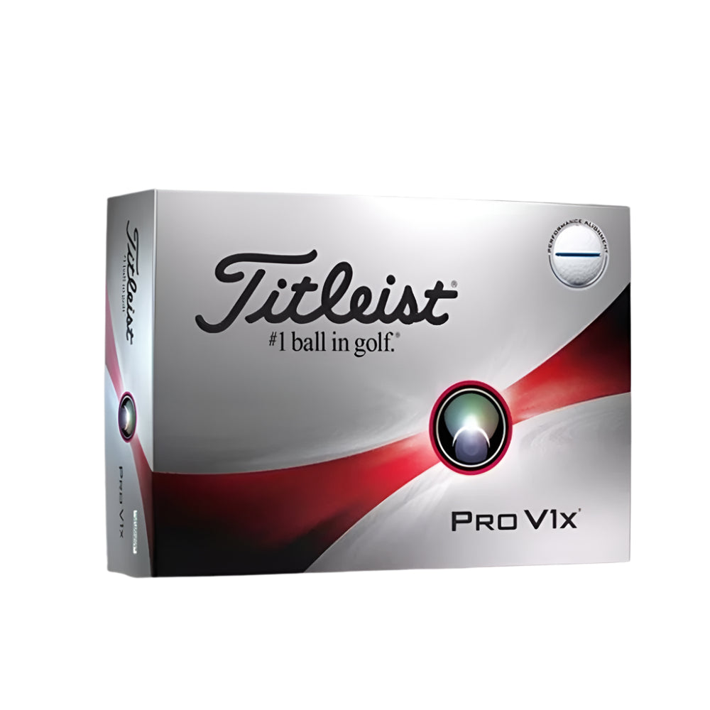 Titleist Pro V1x golf ball packaging on a white background