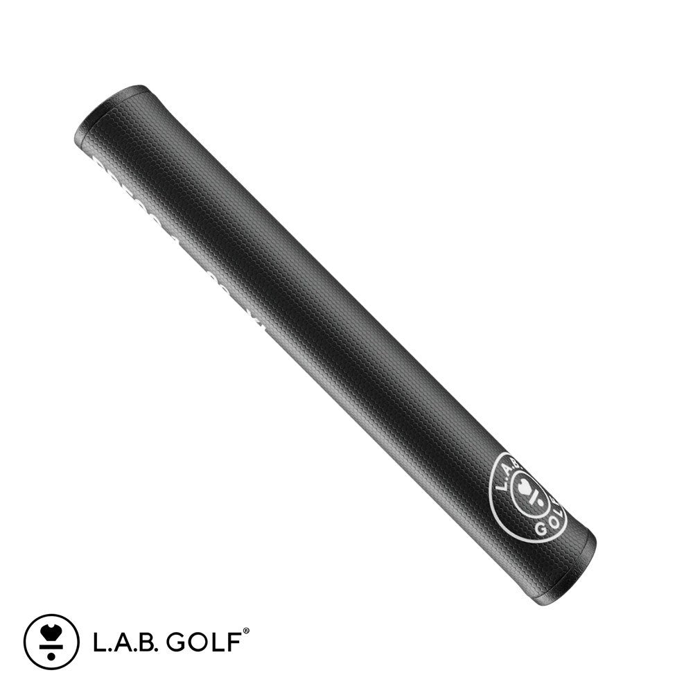 A black putter grip with the text 'PRESS I 3° XL' printed on it, along with the L.A.B. GOLF logo.