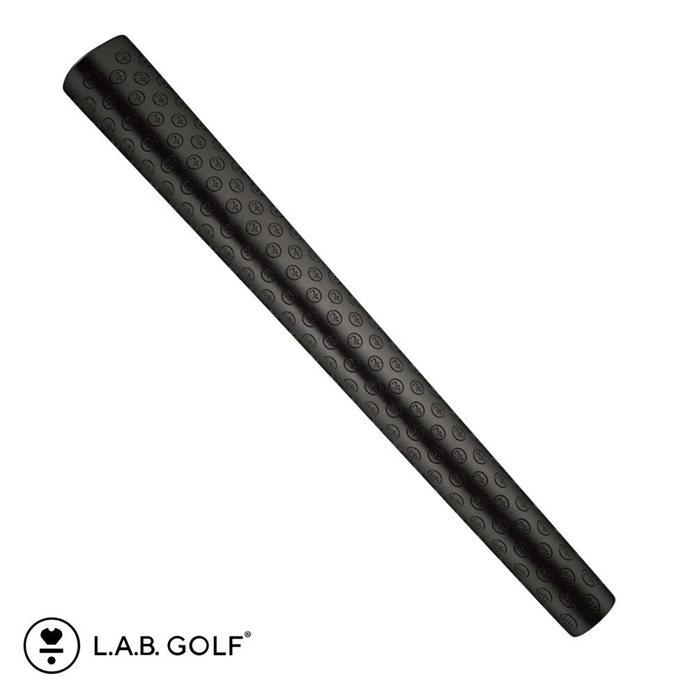 A black rubber golf putter grip with L.A.B. icon texture.