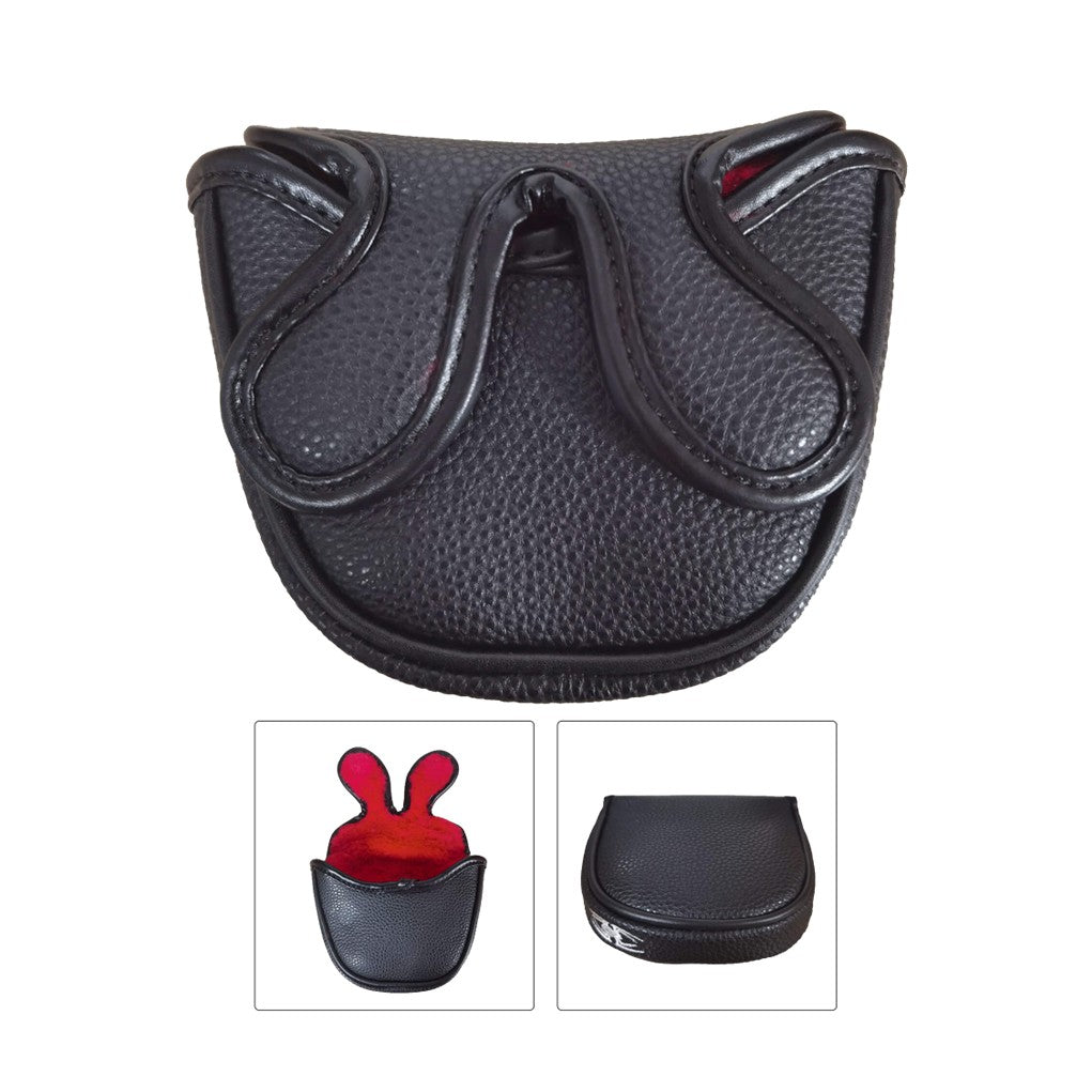 Synthethic Leather headcover in black color with magnetic closing. two frames