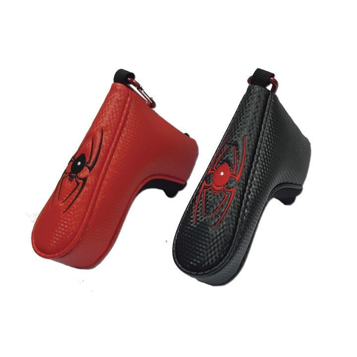 A black putter headcover with the Spider brand logo.