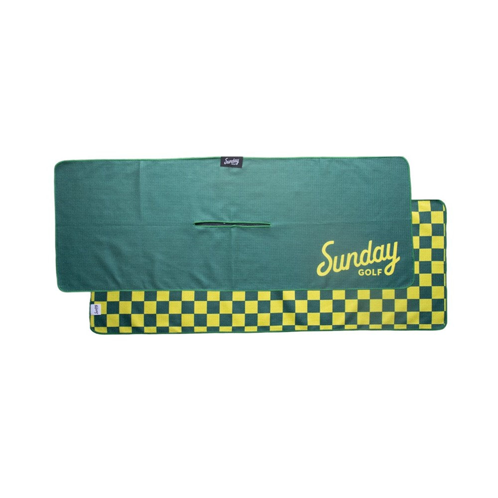 Sunday Golf - Golf Towel - Tailgate Collection - Checkered Green/Yellow