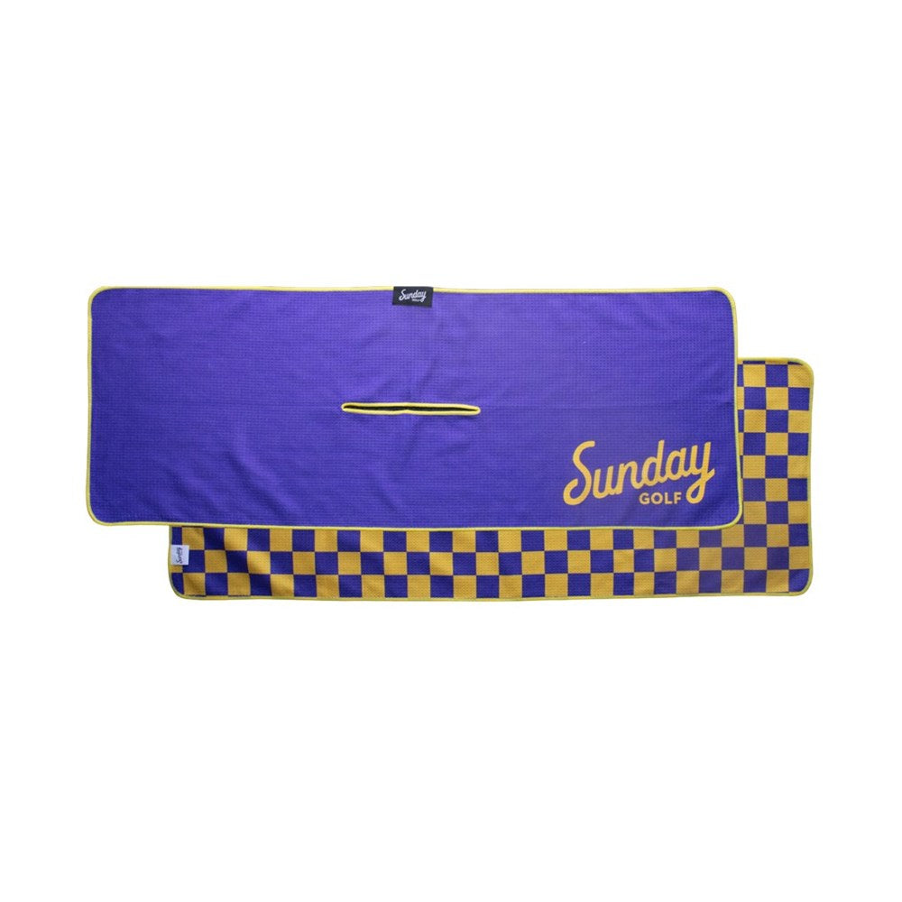 Sunday Golf - Golf Towel - Tailgate Collection - Checkered Purple/Yellow