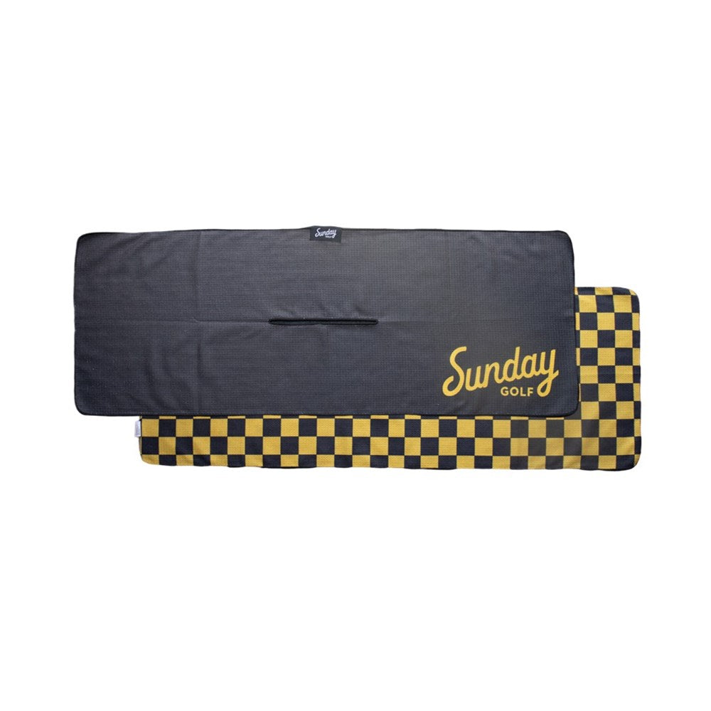 Sunday Golf - Golf Towel - Tailgate Collection - Checkered Black/Yellow