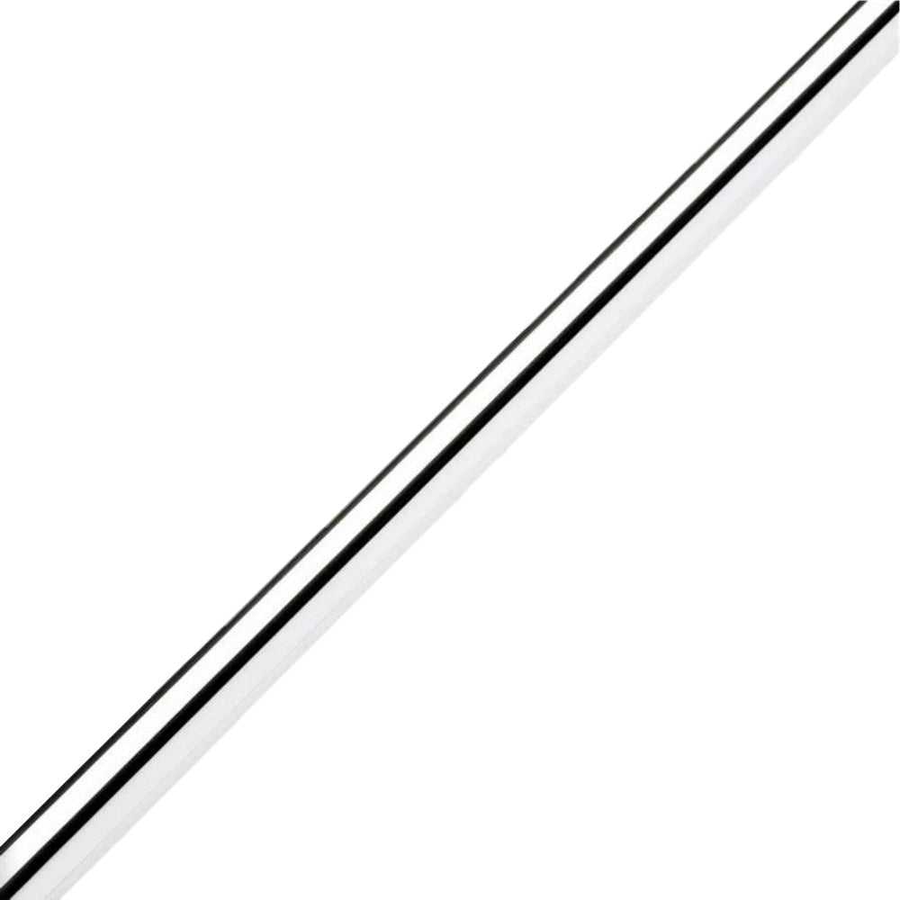 A straight taper golf putter shaft with a silver finish.