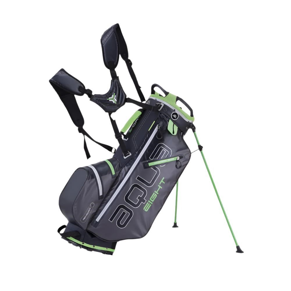 A green and gray BIG MAX golf stand bag with multiple pockets and a 7-way organizer top, displayed on a white background.