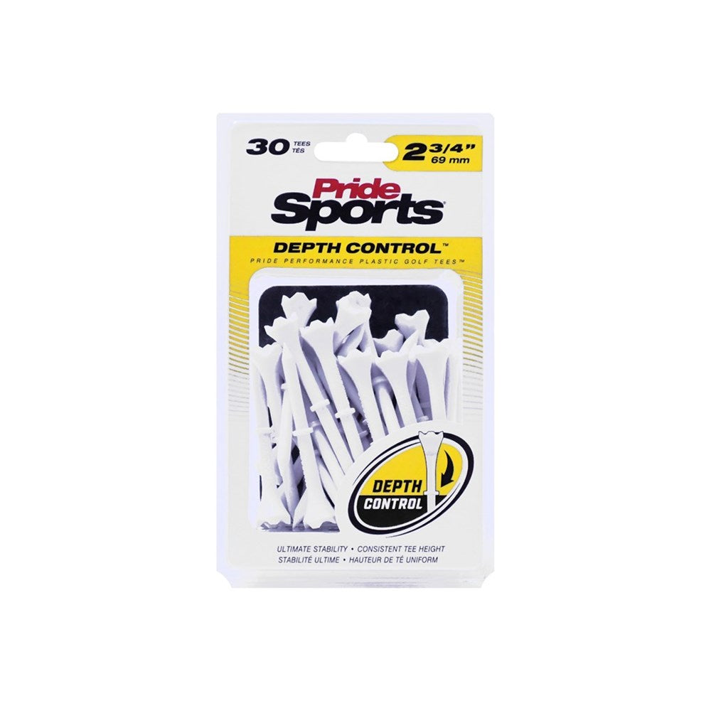 Pack of Pride Sports golf tees with packaging on a white background