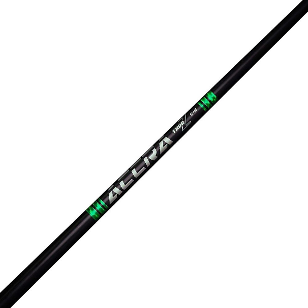 Golf club shaft with 'Alcra' branding on a white background