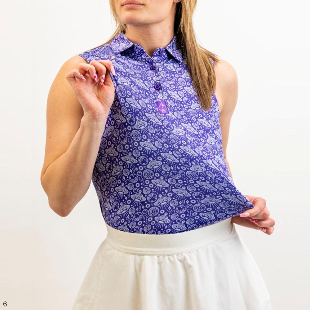 Pins & Aces - Polo Tee - Women's Casual Iris Space Wonder