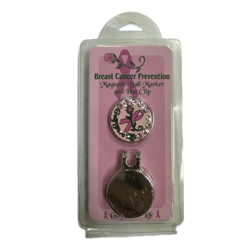 Winning Edge - Golf Ball Marker - Breast Cancer Rose Metal