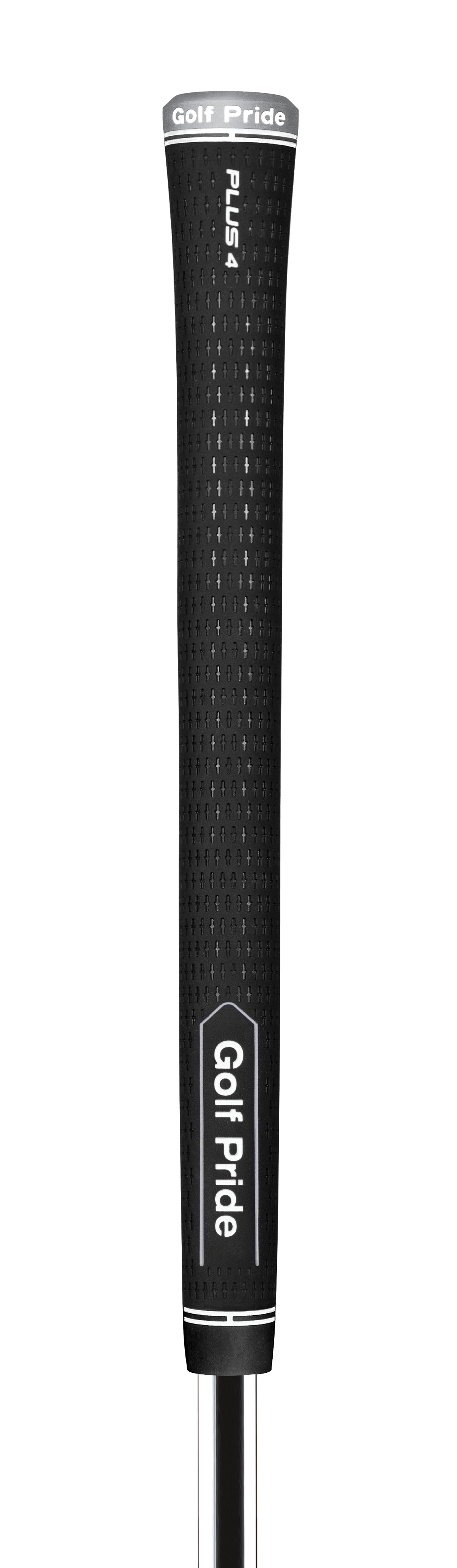 A black golf grip with the brand name 'Golf Pride' written on it.