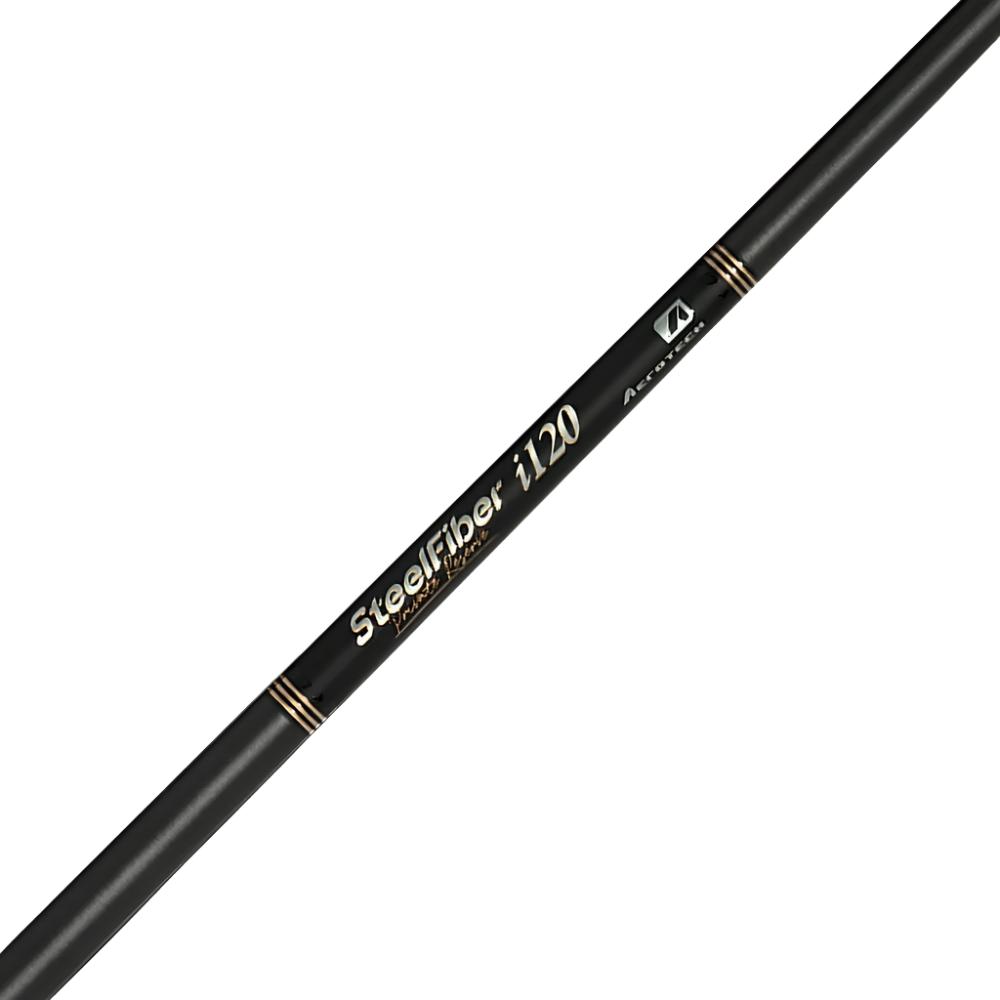 A black golf wedge shaft with 'SteelFiber 175' printed on it.