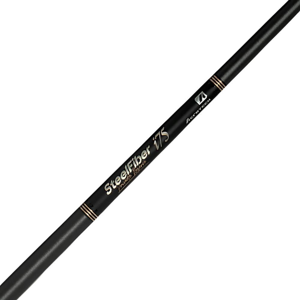 A black golf wedge shaft with 'SteelFiber 175' printed on it.