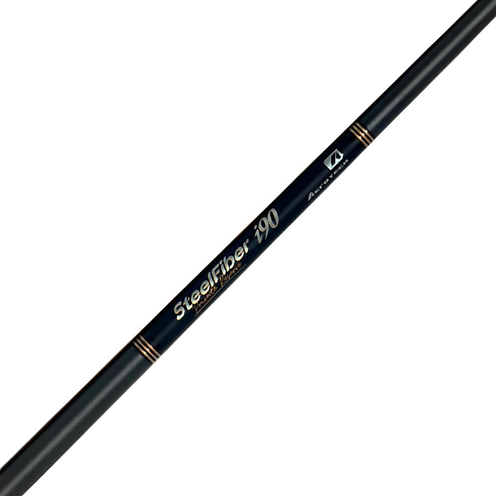 A black golf wedge shaft with 'SteelFiber 175' printed on it.