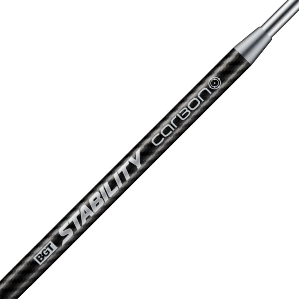 A close-up of the Stability Carbon Putter Shaft with a black textured grip and the brand name displayed prominently.