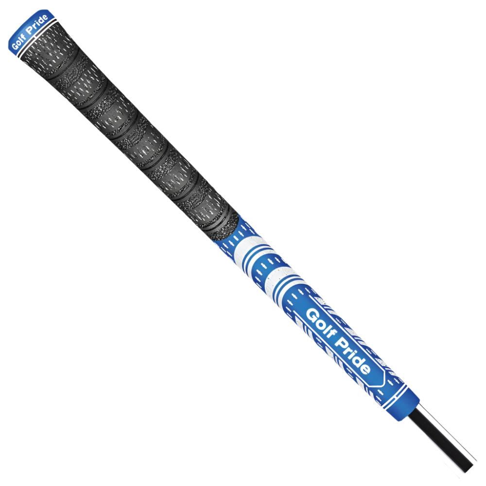 A close-up image of a Golf Pride golf club grip, featuring a hybrid design with both rubber and cord materials