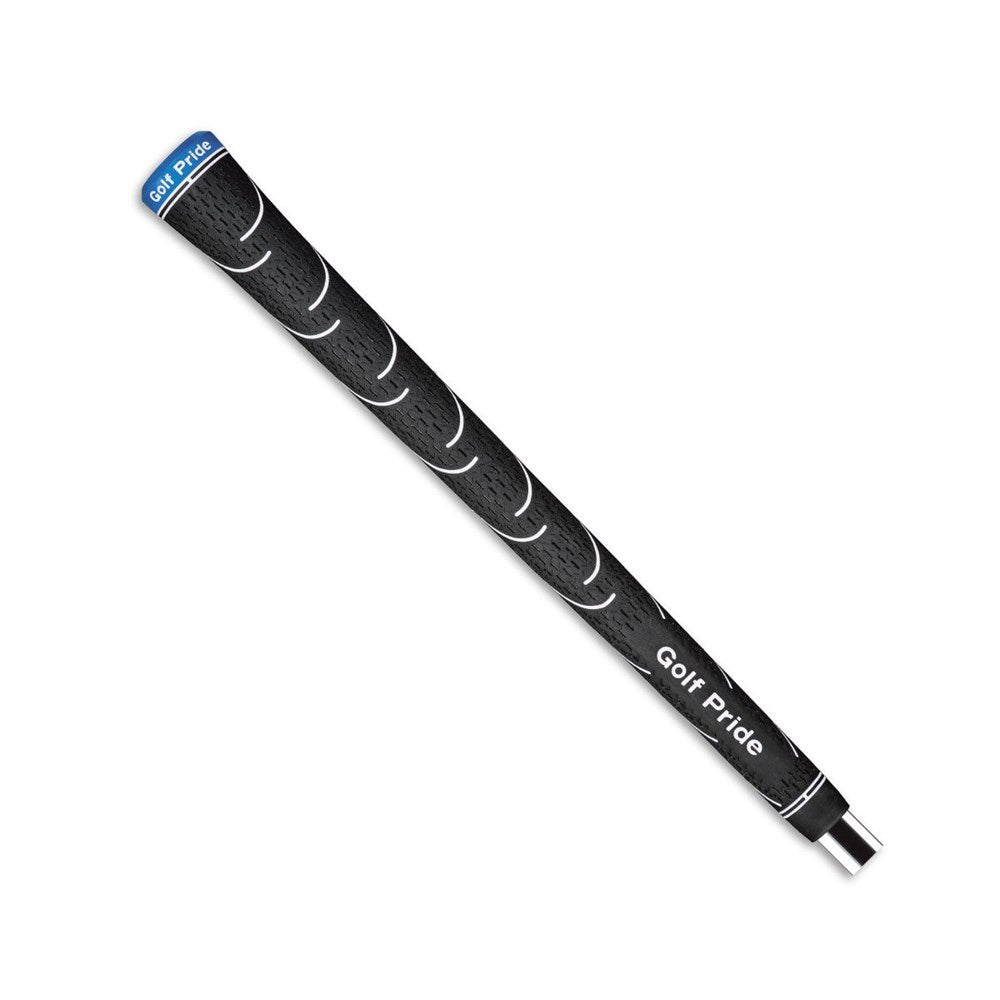 A black golf club grip with a triple-texture design and the Golf Pride brand name visible.