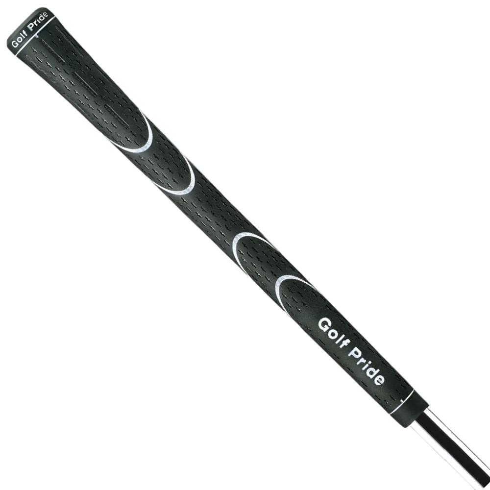 A black Golf Pride Lite golf club grip with white accents and the brand name 'Golf Pride' printed in white on the grip.