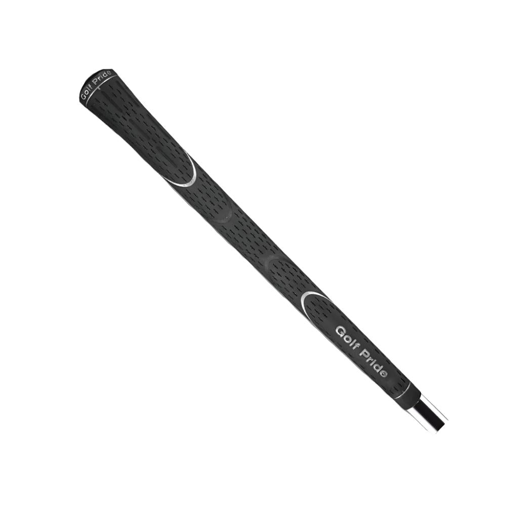 A black Golf Pride Lite golf club grip with white accents and the brand name 'Golf Pride' printed in white on the grip.