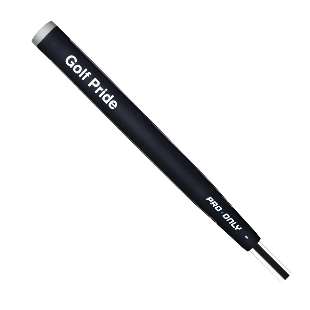 A black Golf Pride putter grip with white text indicating the brand and model. PRO ONLY brand tag