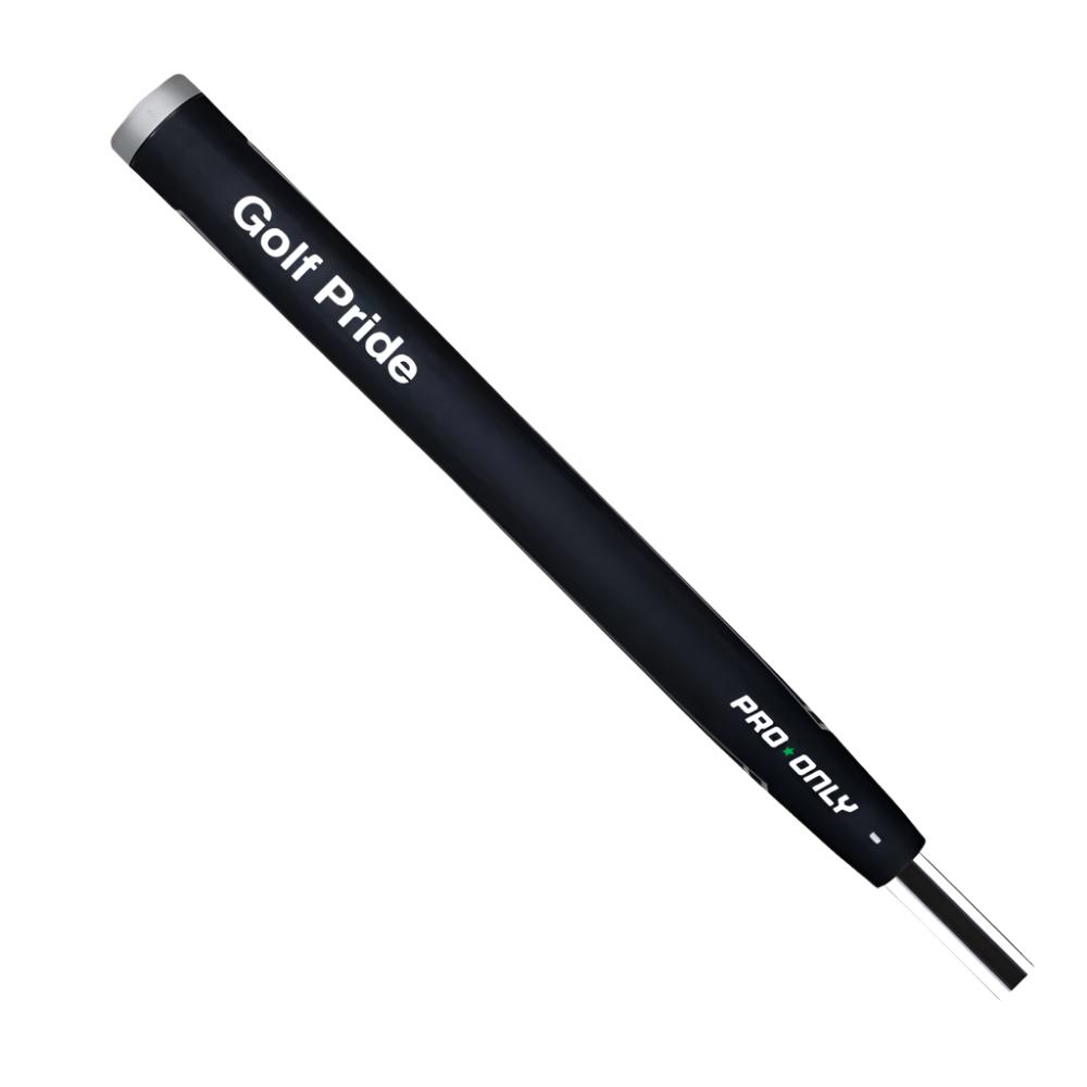 A black Golf Pride putter grip with white text indicating the brand and model. PRO ONLY brand tag