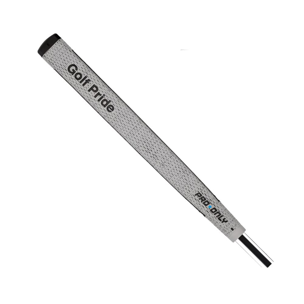 A gray Golf Pride putter grip with cord, featuring the brand name 'Golf Pride' printed in black along with the model name 'Pro Only' near the bottom.
