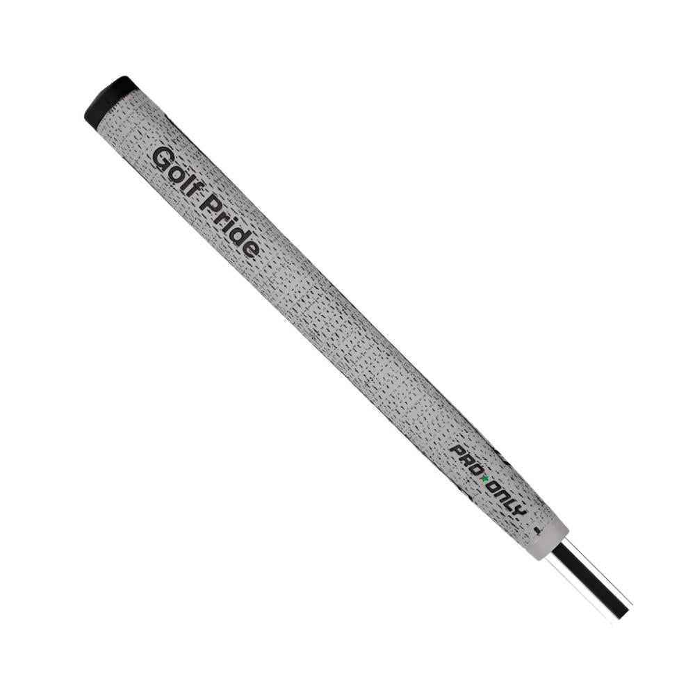 A gray Golf Pride putter grip with cord, featuring the brand name 'Golf Pride' printed in black along with the model name 'Pro Only' near the bottom.