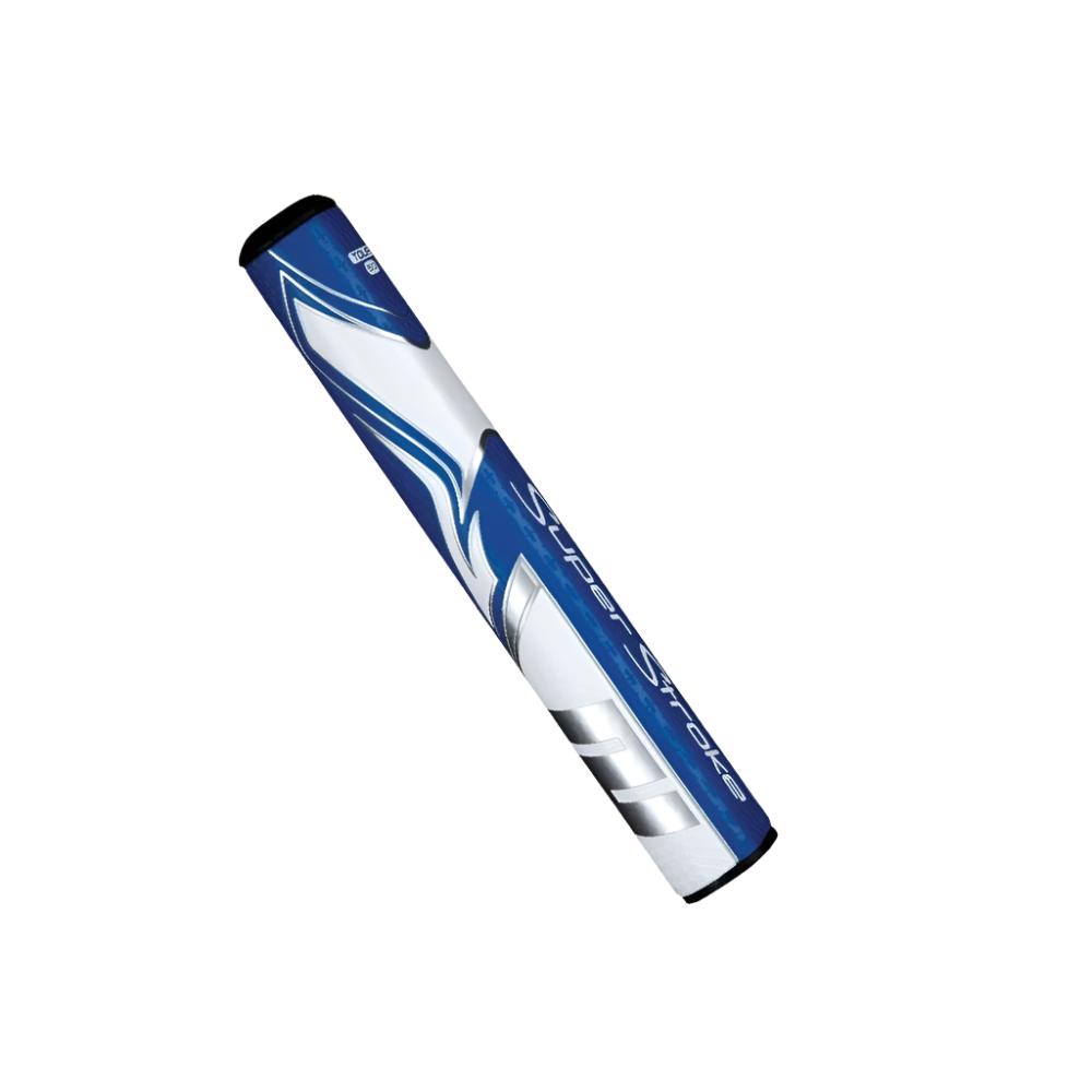 A Super Stroke Zenergy Tour 5.0 putter grip in blue and white color.